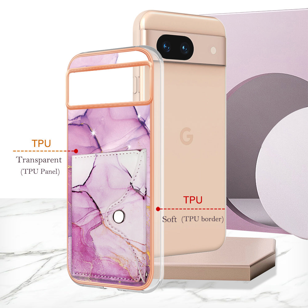 YB Leather Coating Series-9 for Google Pixel 8a Case IMD Pattern Card Holder Kickstand Phone Cover YB Leather Coating Series-9 for Google Pixel 8a Case IMD Pattern Card Holder Kickstand Phone Cover